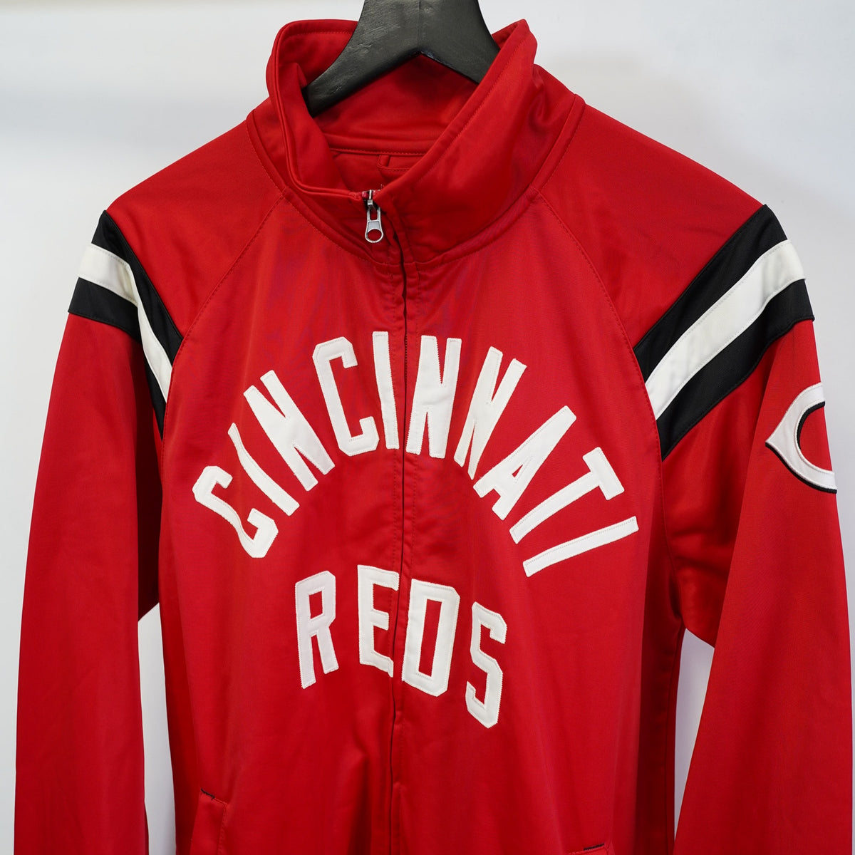 (L) Cincinatti Reds Stitched Baseball Full Zip Track Jacket Men's L Red MLB Retro