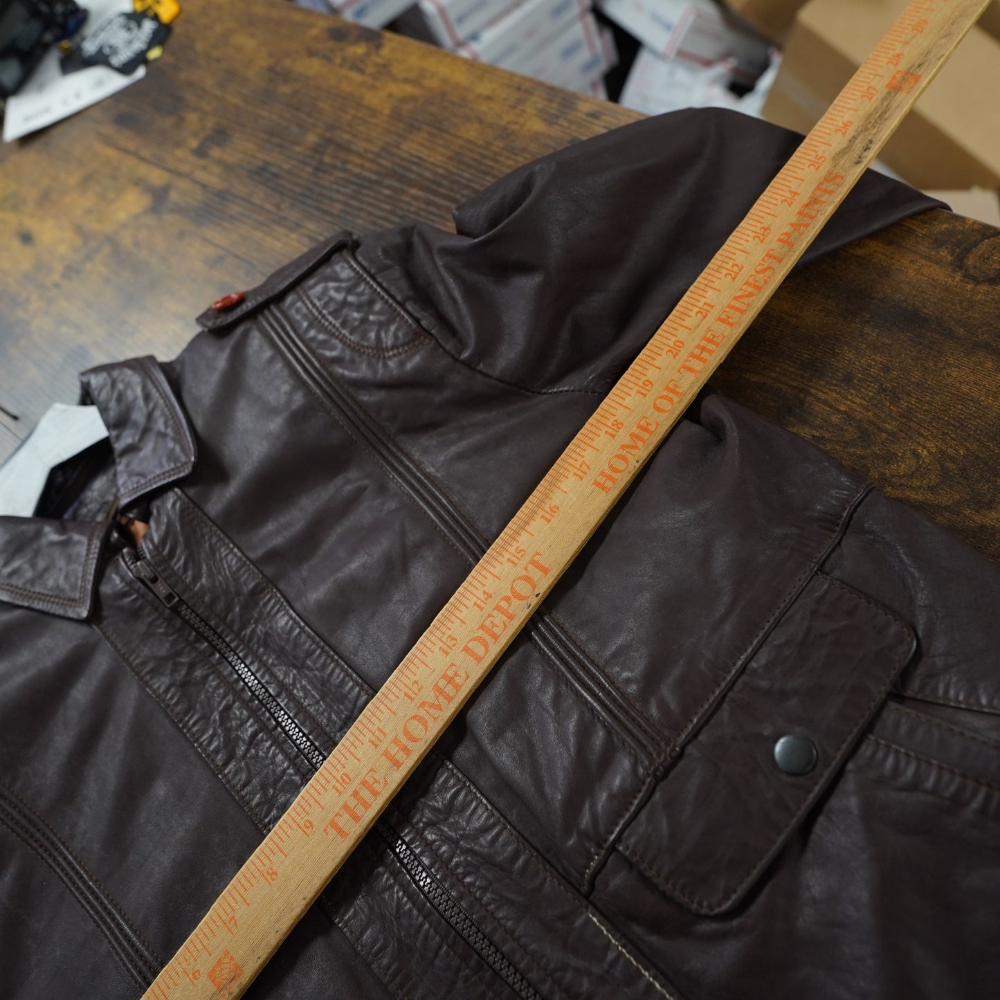 (M/L) True Vintage Colmer 70s Spanish Leather Brown Bomber Motorcycle Jacket Men's M-L