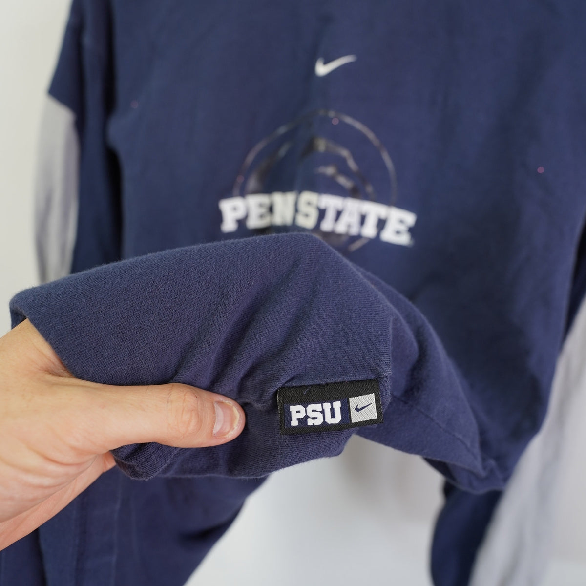 (L) Vintage Penn State Nittany Lions Nike Center Swoosh Y2K T-Shirt Men's L Blue