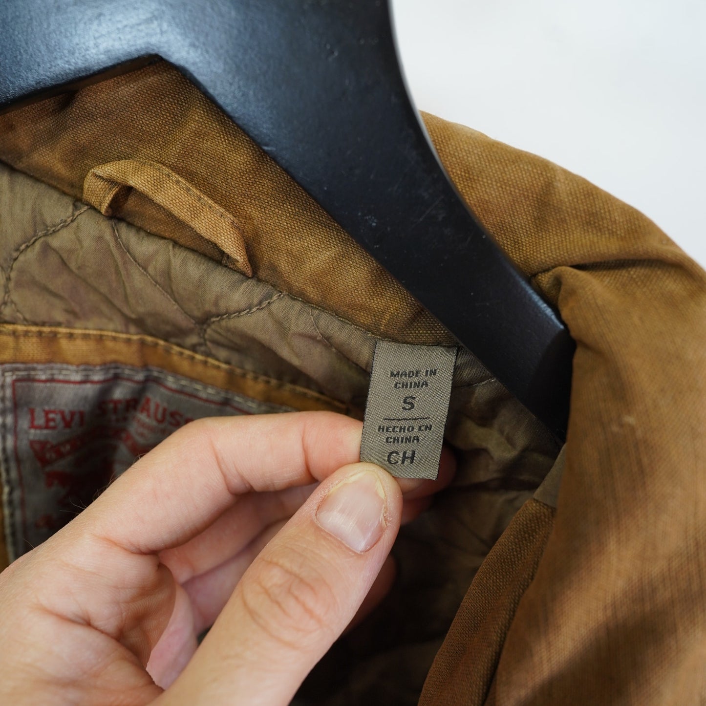 (S) Levi’s Twill Military Field Jacket Men's S Tan Cotton Full Zip Indie Western