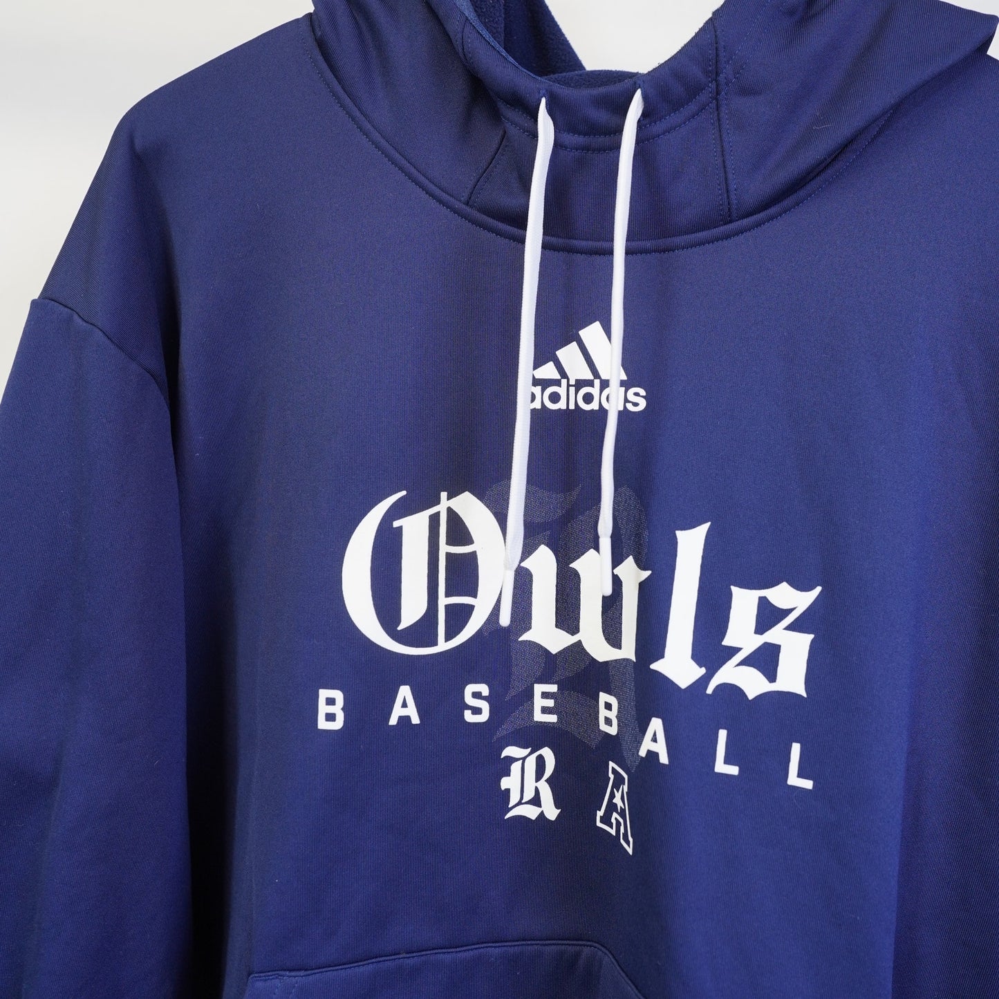 (XL) Rice University Owls Adidas Baseball Hoodie Men's XL Navy Blue White Collegiate