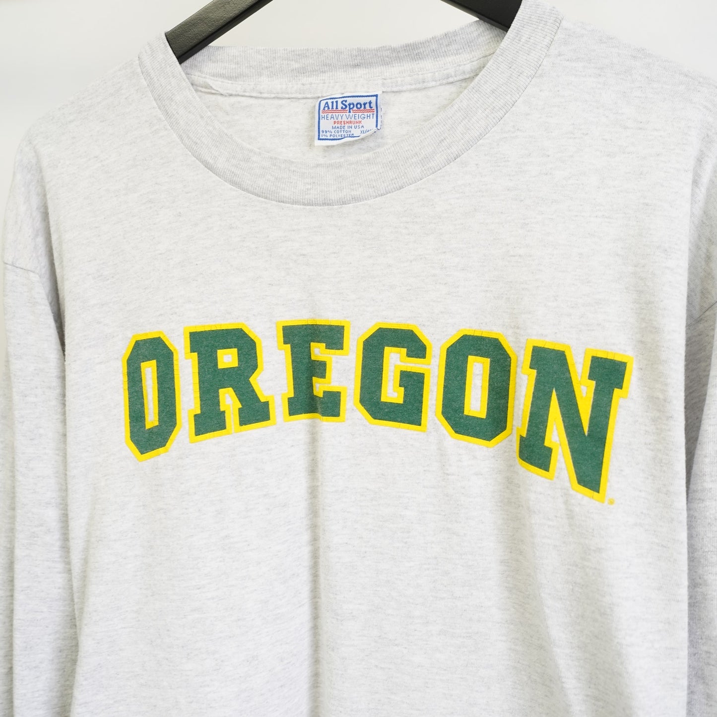 (XL) Vintage University of Oregon Ducks Longsleeve T-Shirt Men's XL Heather Gray 90s