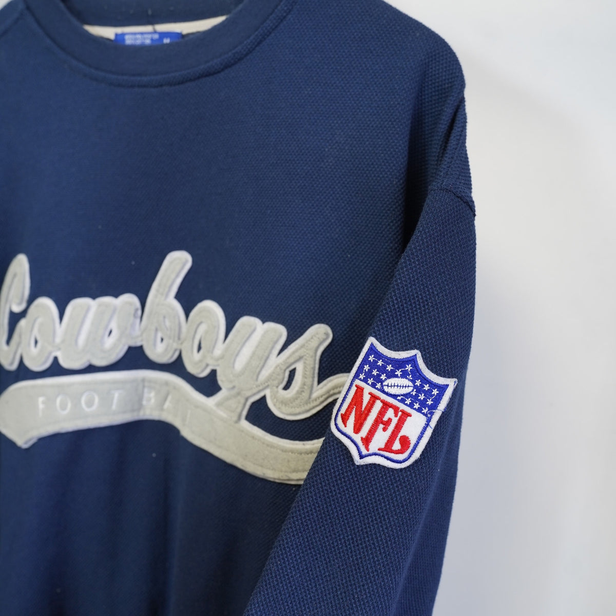 (M) Vintage Dallas Cowboys Script 90s Sewn Sweatshirt Men's M Navy Blue Retro NFL