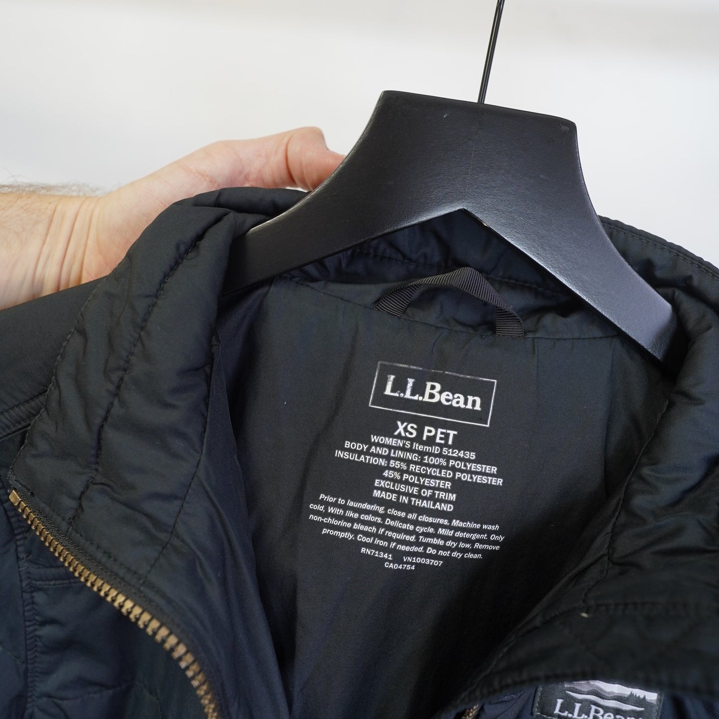 (Women's XS) L.L. Bean Quilted Insulated Puffer Jacket Full Zip Women's Size XS Black Gorpcore