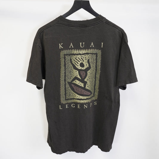 (L) Vintage Kauai Legends Y2K Surf Skate T-Shirt Men's L Black 2000s Alstyle Hawaii
