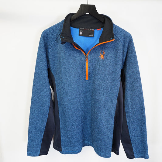 (XL) Spyder Outbound Half-Zip Stryke Fleece Jacket Men's XL Blue Orange 1/4 Zip
