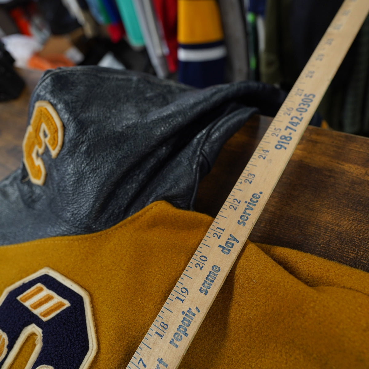(S) True Vintage 60s Reeder & McGaughey Letterman Varsity Jacket Men's S 38 Yellow