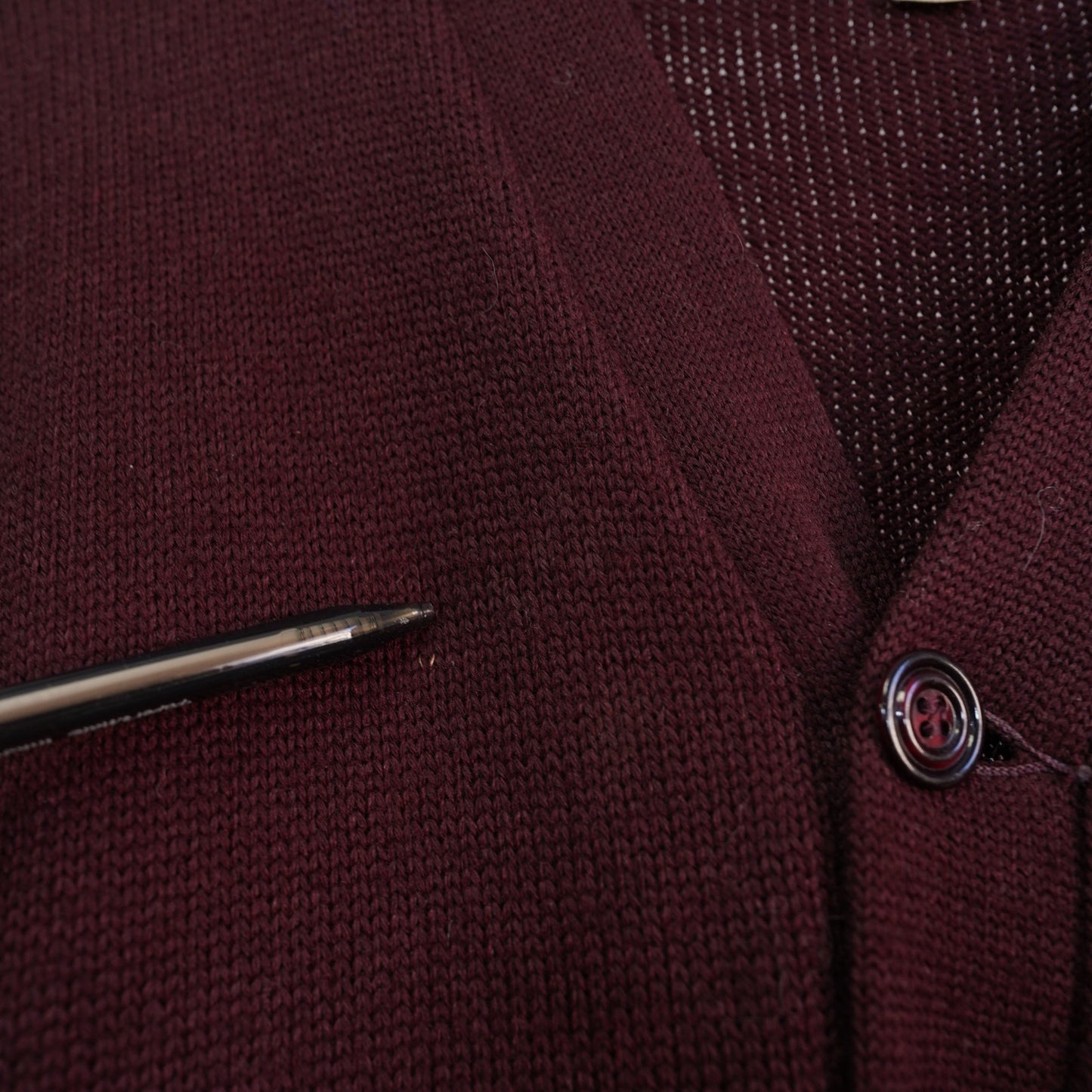 (M) True Vintage 40s-50s Letterman Wool Knit Sweater Cardigan Men's M Maroon Holmes