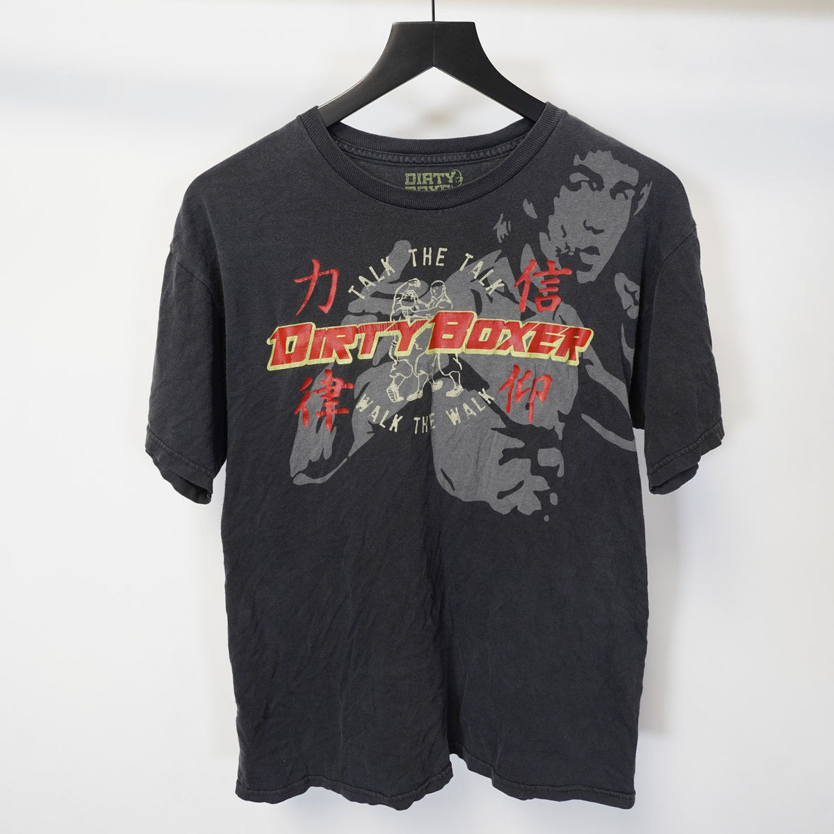 (M) Vintage Bruce Lee Y2K Dirty Boxing MMA Karate T-Shirt Men's M Black 2000s