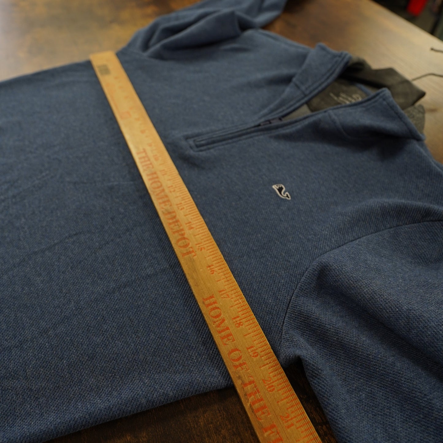 (S) Vineyard Vines Men's Saltwater 1/4 Zip Pullover Sweater Men's S Blue Cotton Blend