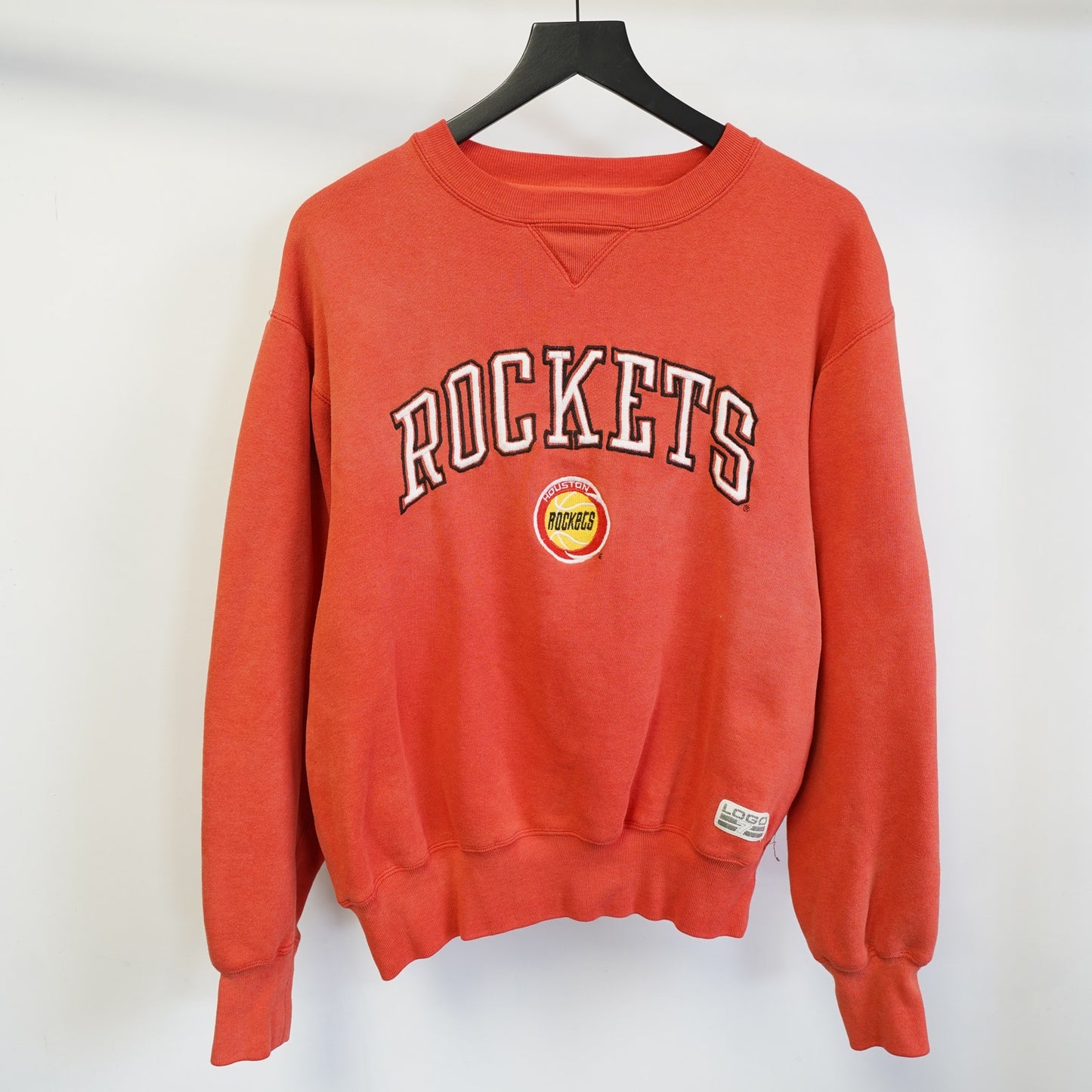 (M) Vintage Houston Rockets 90s Logo 7 Embroidered Sweatshirt Men's M Red Retro