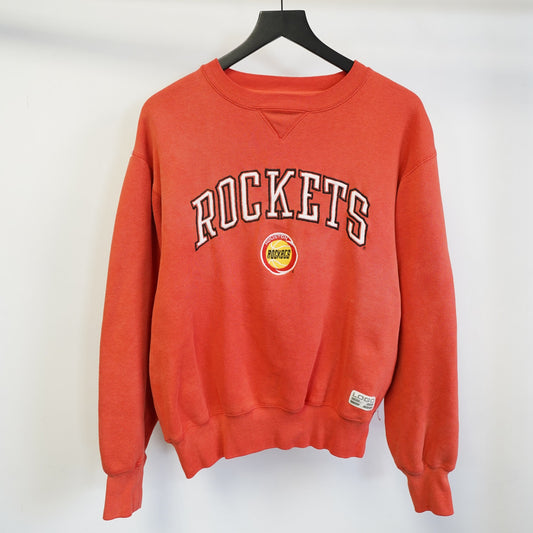 (M) Vintage Houston Rockets 90s Logo 7 Embroidered Sweatshirt Men's M Red Retro