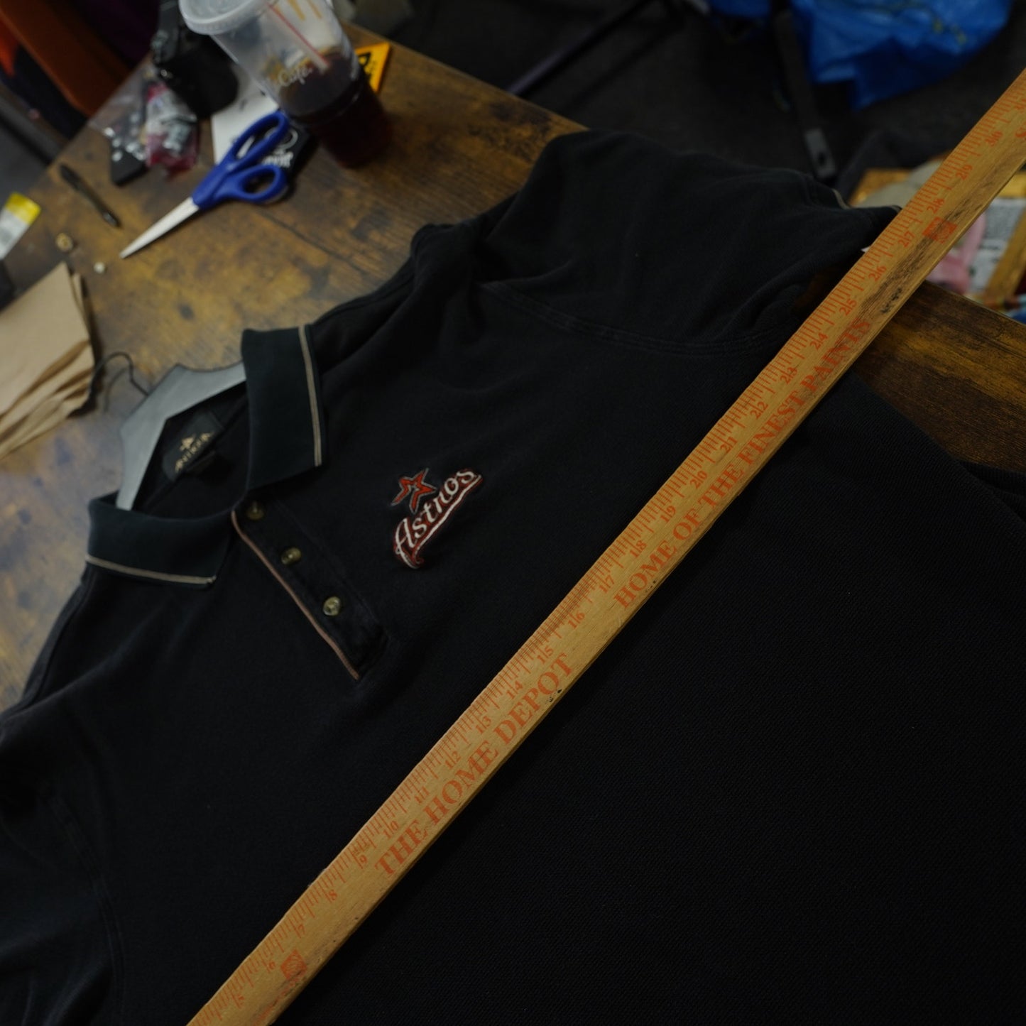 (XL) Vintage Houston Astros Black Sewn Antigua Polo Shirt Men's XL Black Y2K Baseball