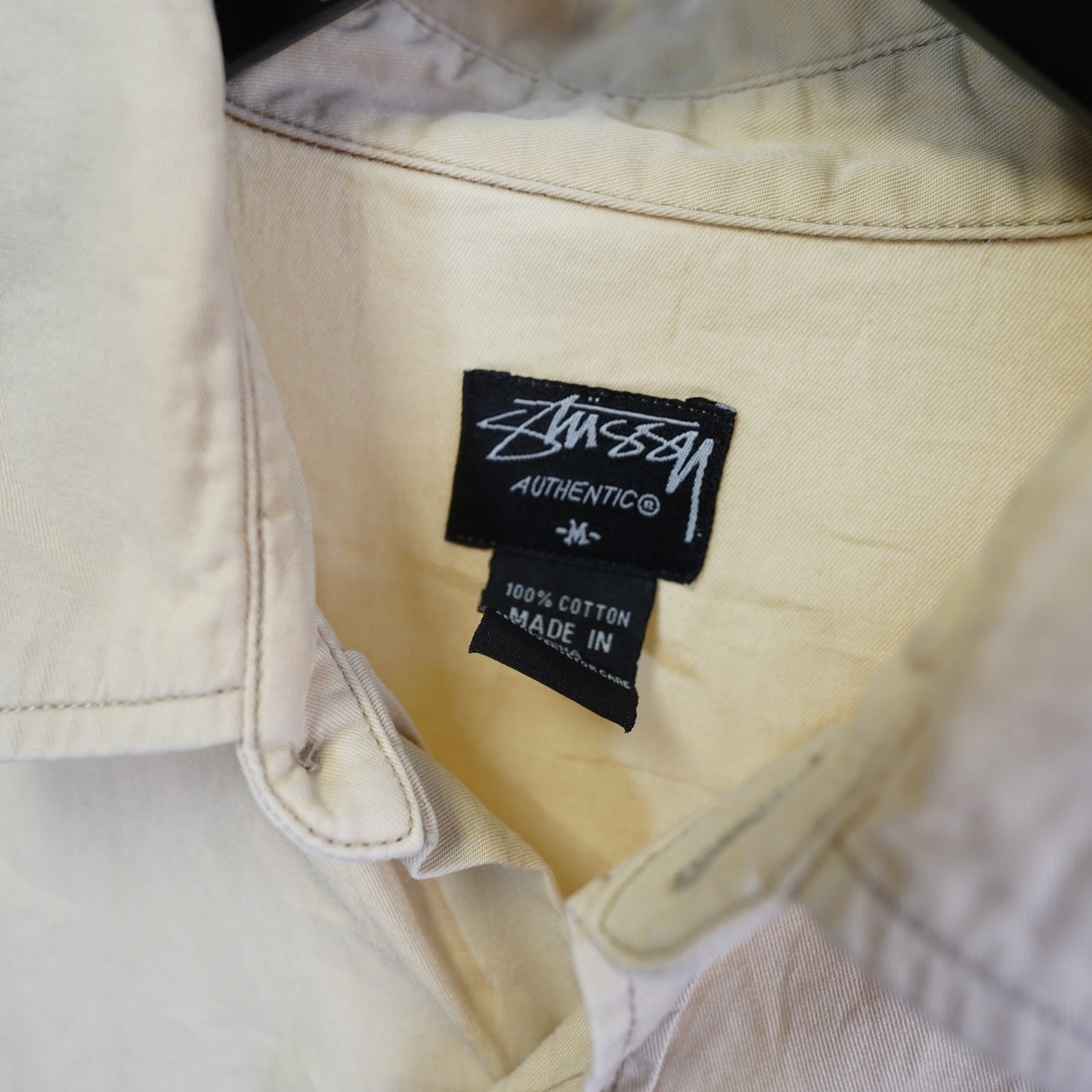 (M) Vintage Stussy Scout Shirt Patchwork Men's M Y2K Japanese Release Cream 2000s