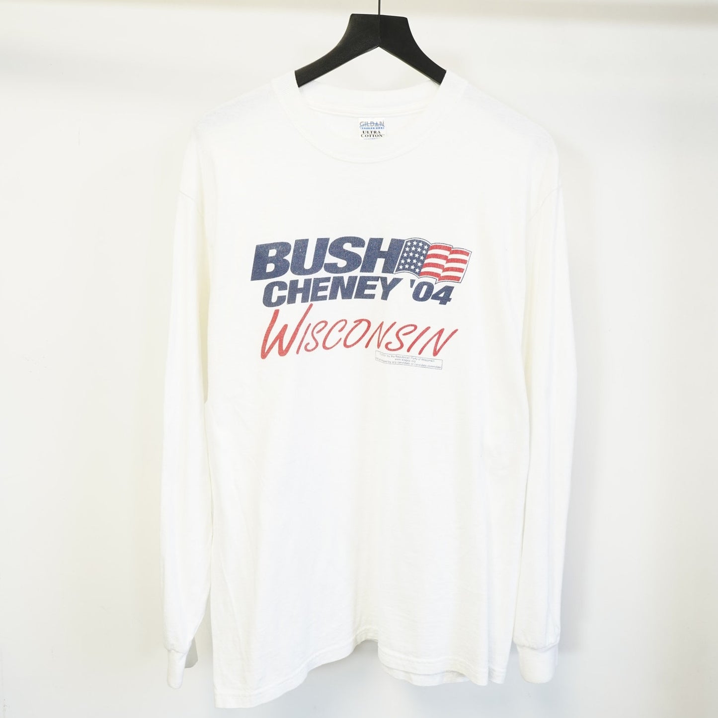 (L) Vintage George Bush Cheney 2004 Republican Campaign T-Shirt Men's L White Gildan
