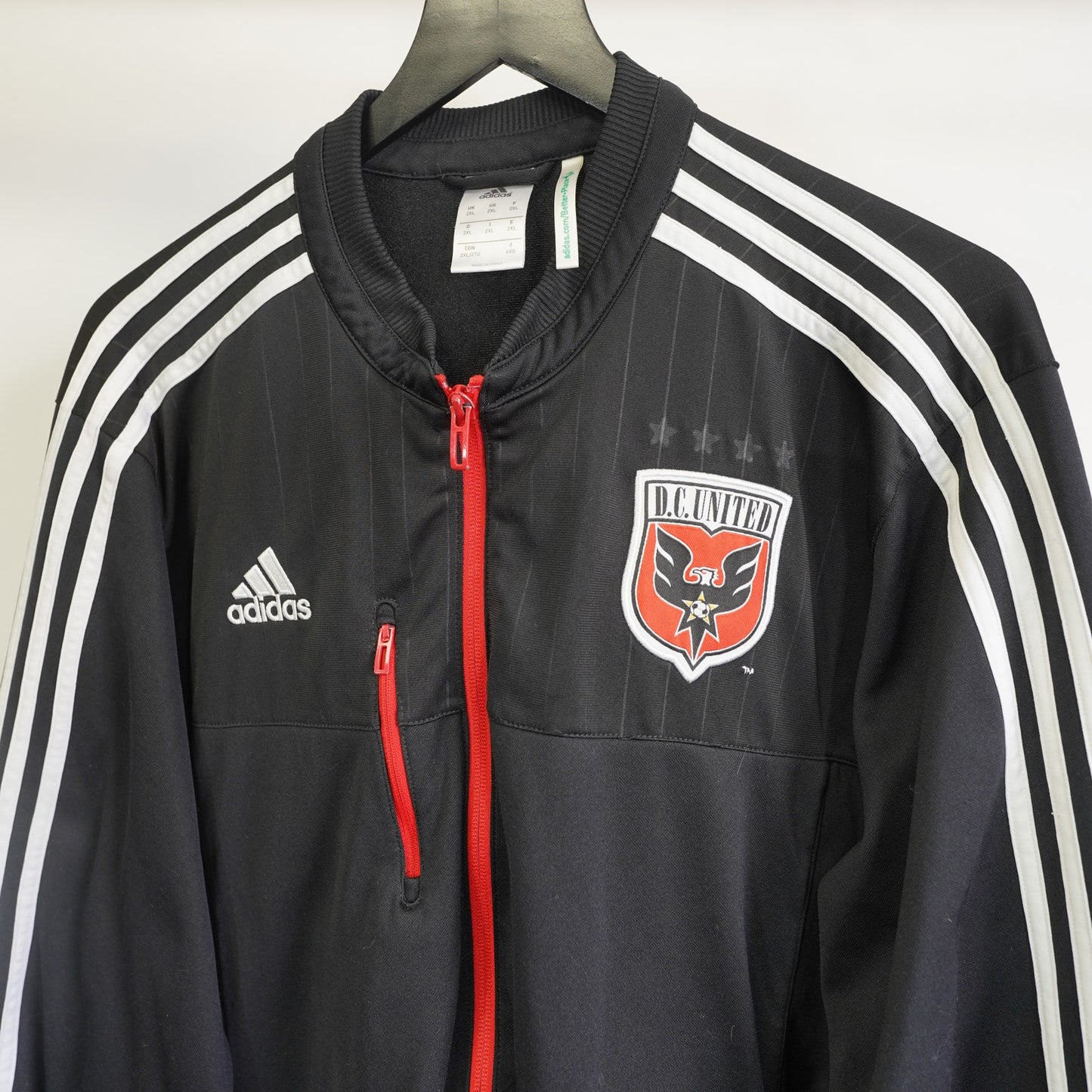 (XXL) Vintage Adidas DC United MLS Soccer Warm Up Track Jacket Men's XXL Black Futbol