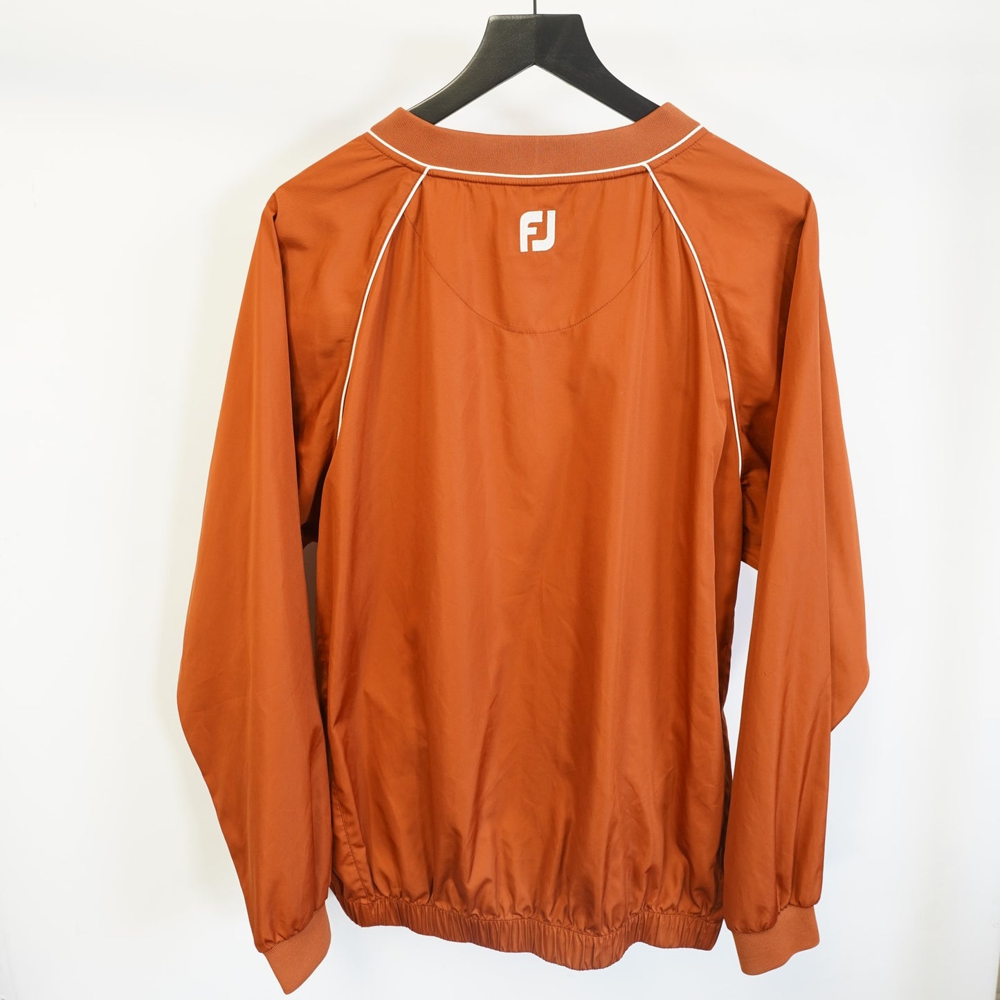 (L) Vintage FootJoy FJ Golf Pullover Windbreaker Jacket Men's L Burnt Orange White