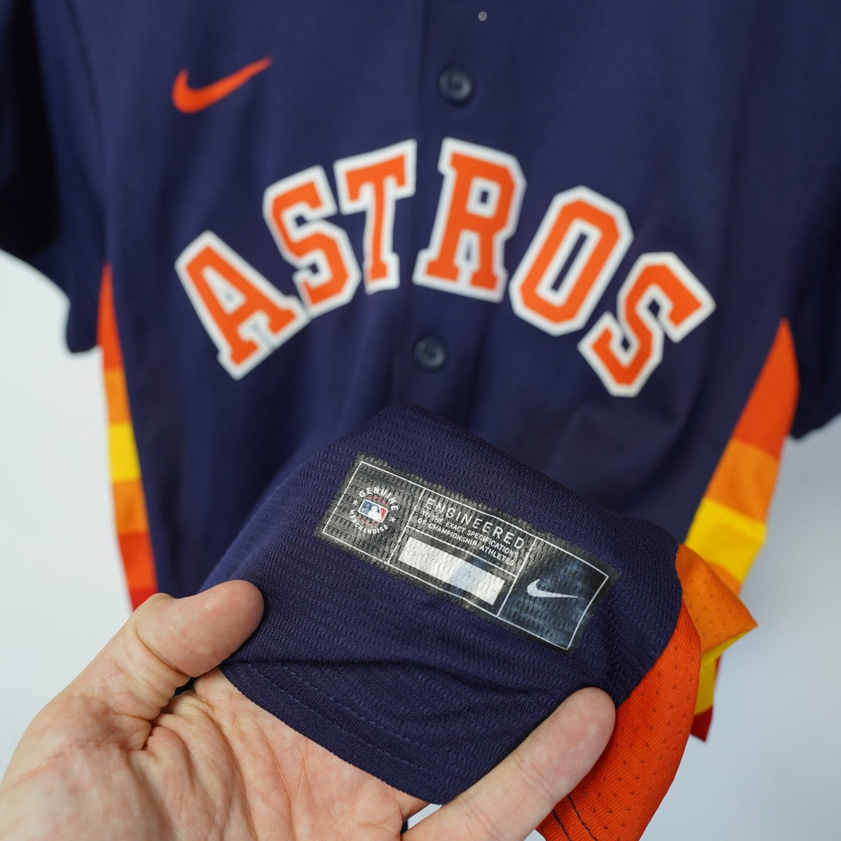 (Boys M) Houston Astros Nike Jose Altuve #27 Baseball Jersey Boys M 10/12 Youth Blue Sewn