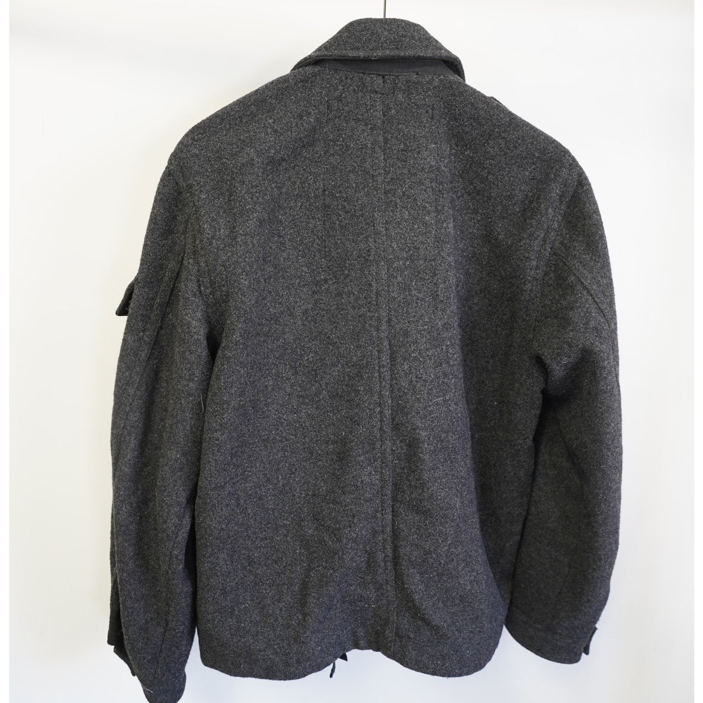 (L) Vintage Abercrombie & Fitch Wool Y2K Military Coat Jacket Men's L Gray Preppy