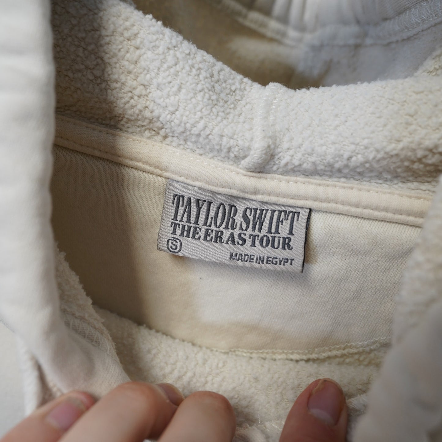 (Women's S) Taylor Swift The Eras Tour Official Photo Collage Hoodie Womens S Cream Oversize
