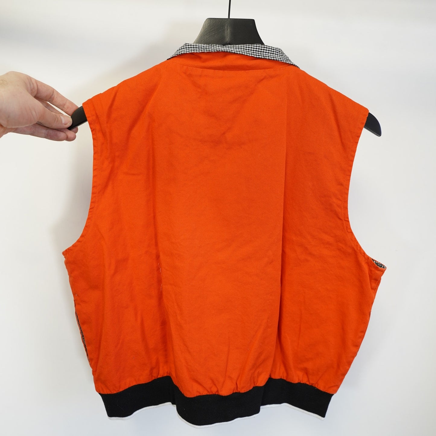 (Women's XL) Vintage Oklahoma State Cowboys Embroidered Vest Patchwork Orange