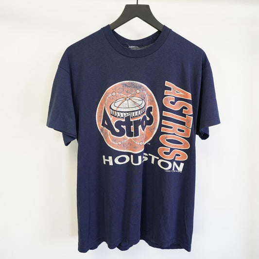(L) Vintage Houston Astros Logo 7 1990 MLB Baseball T-Shirt Men's L Blue Astrodome