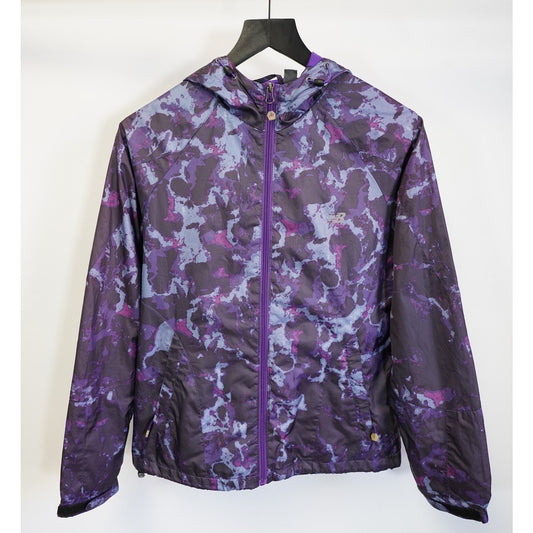 (Women's M) Vintage New Balance Running Rain Jacket Purple Y2K Windbreaker