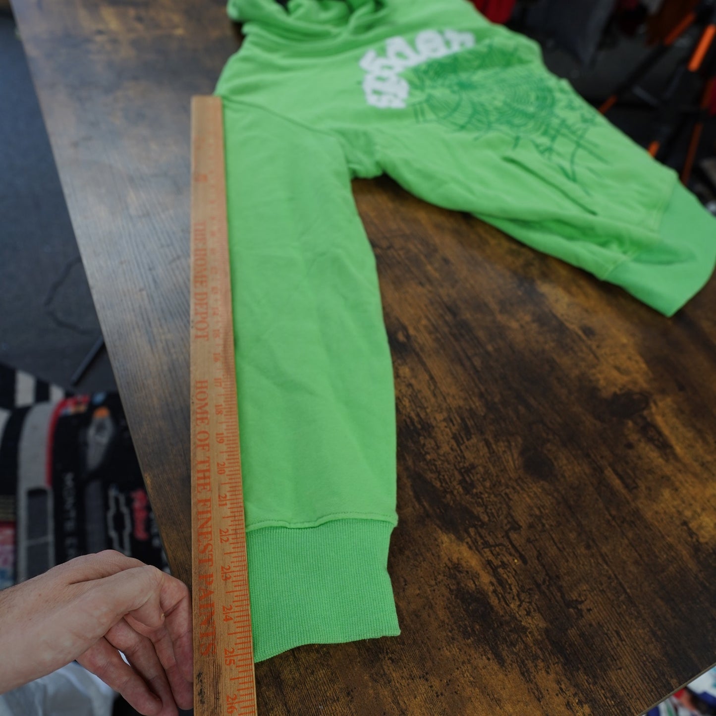 (Men's L) Sp5der Worldwide Web Lime Green Hoodie Slime Young Thug Sweatshirt