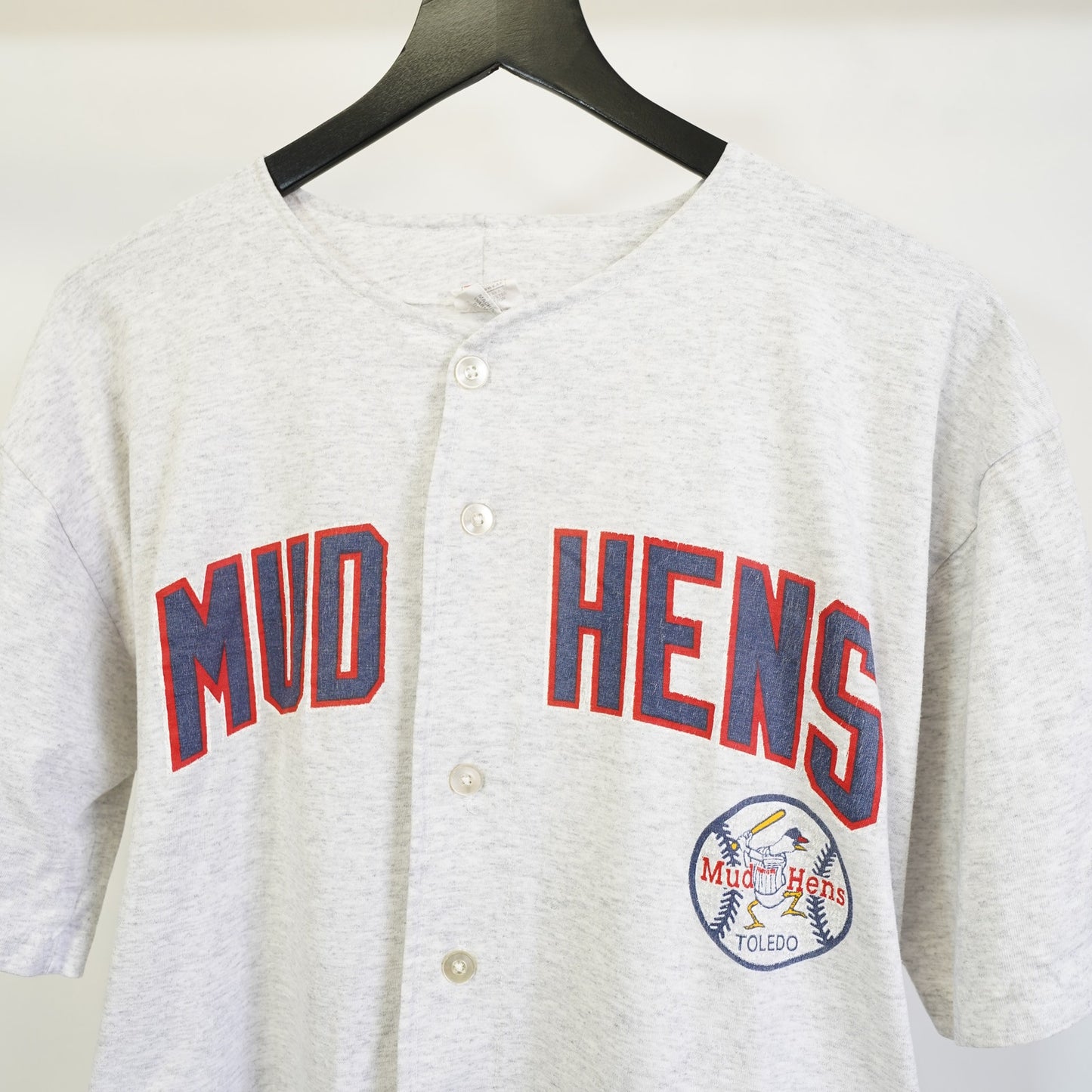 (L) Vintage Toledo Mud Hens 90s Baseball Jersey Men’s L Gray Minor League USA Made