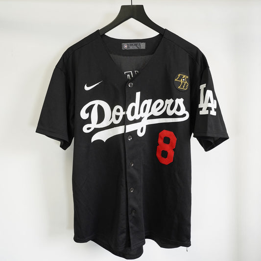 (L) Nike LA Dodgers Kobe Bryant Baseball Jersey Mens L Black Sewn #8 #24 Los Angeles