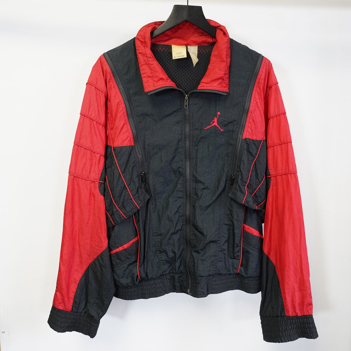 (M/L) Vintage Nike Air Jordan Flight 1989/90 Convertible Jacket Men's Large Black Red