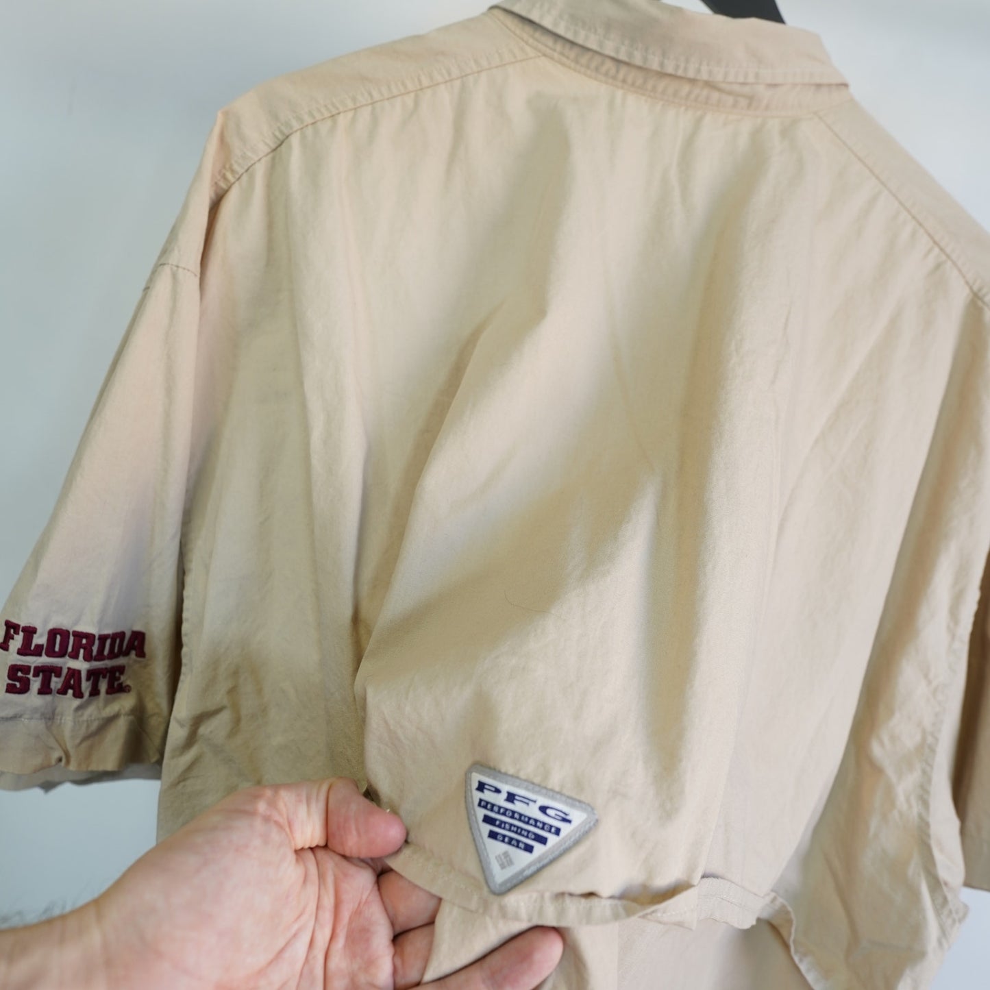 (XXL) Vintage Florida State Seminoles Columbia PFG Fishing Shirt Men's XXL Tan FSU