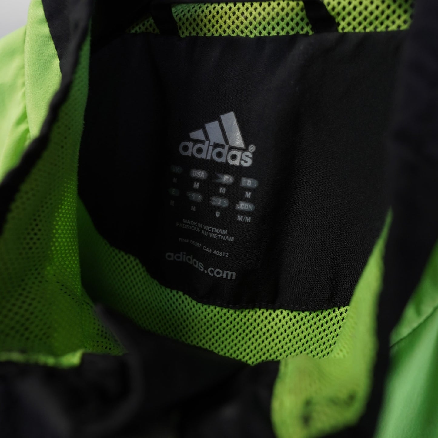Adidas F-50 Soccer Windbreaker Men's M Black Neon Green Full Zip Retro