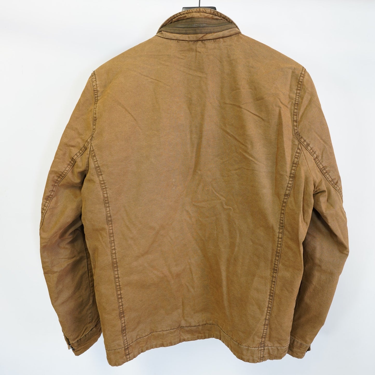 (S) Levi’s Twill Military Field Jacket Men's S Tan Cotton Full Zip Indie Western