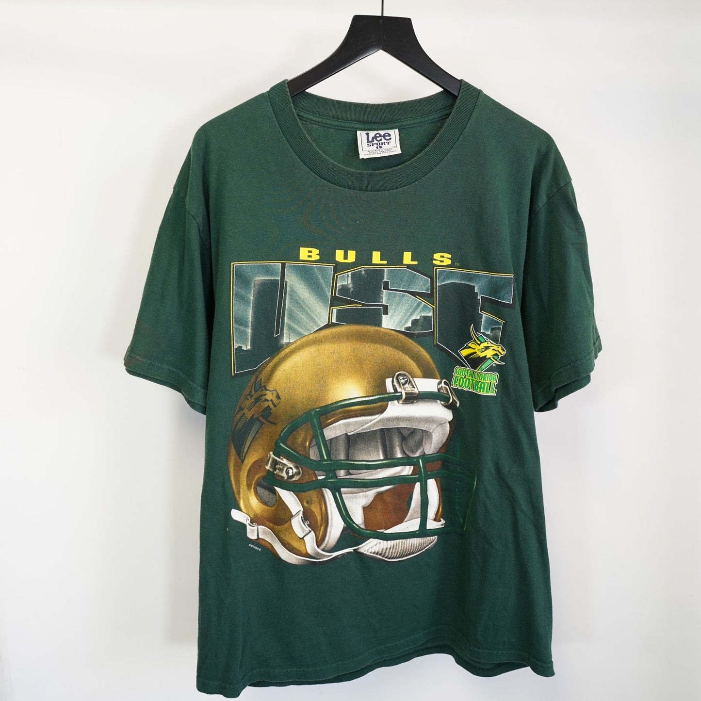 (L) Vintage USF Bulls Football Lee Sport T-Shirt Men's L Green South Florida
