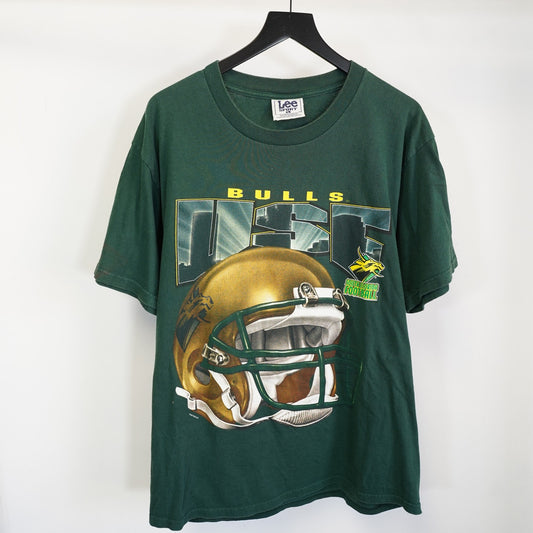 (L) Vintage USF Bulls Football Lee Sport T-Shirt Men's L Green South Florida