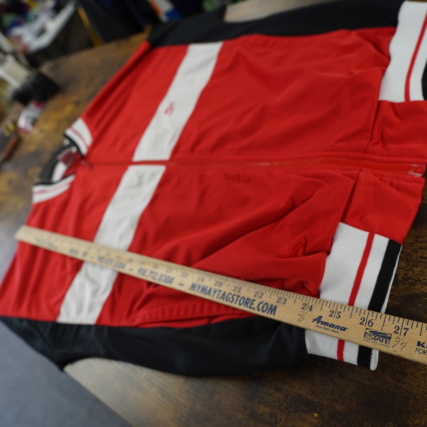 (L) Vintage 90s Puma Track Jacket Men's L Hip Hop Full Zip Red Black White
