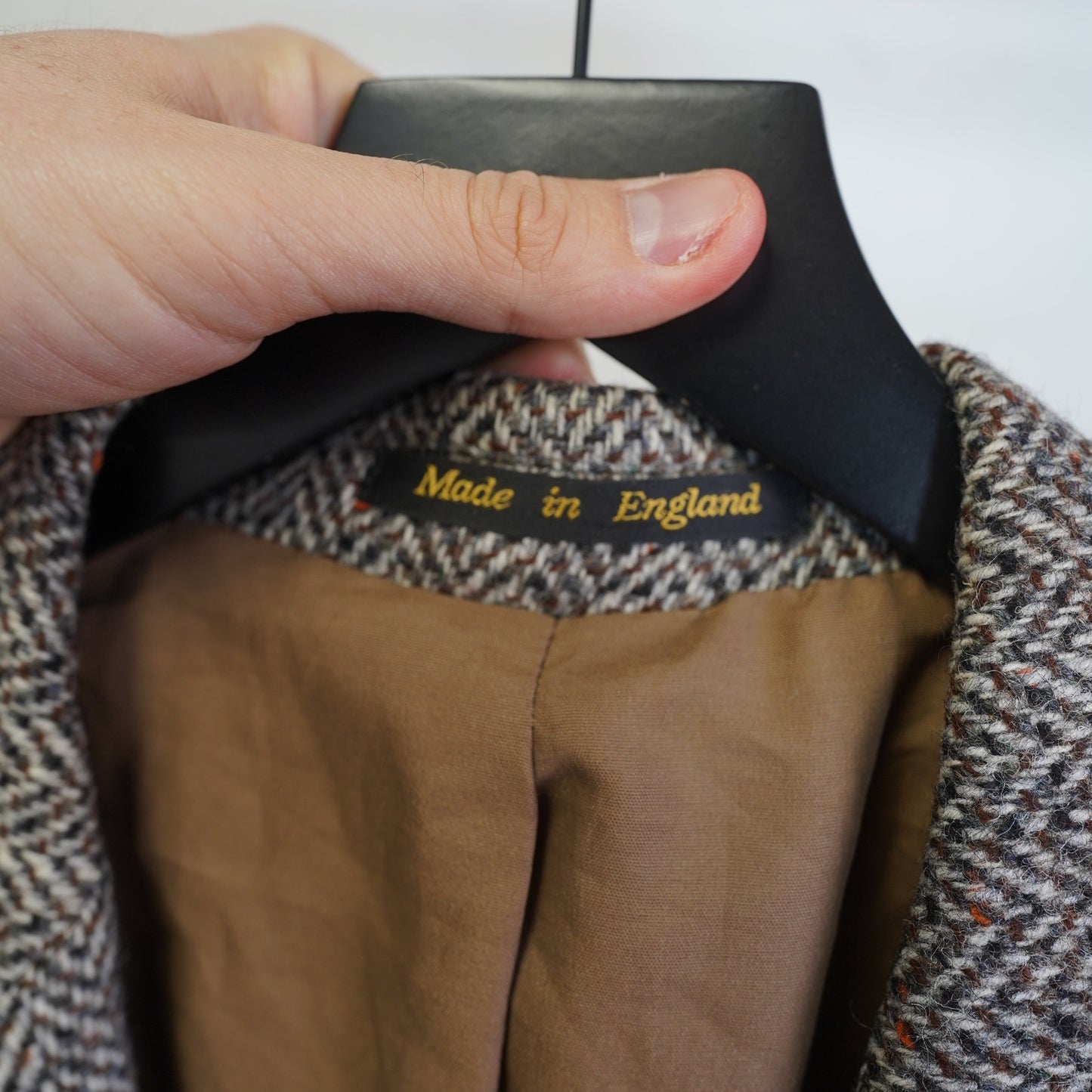 (L 46R) Hardy Amies Aberdeen Tweed Crombie Scotland Wool Blazer Jacket Men's Size L 46 R