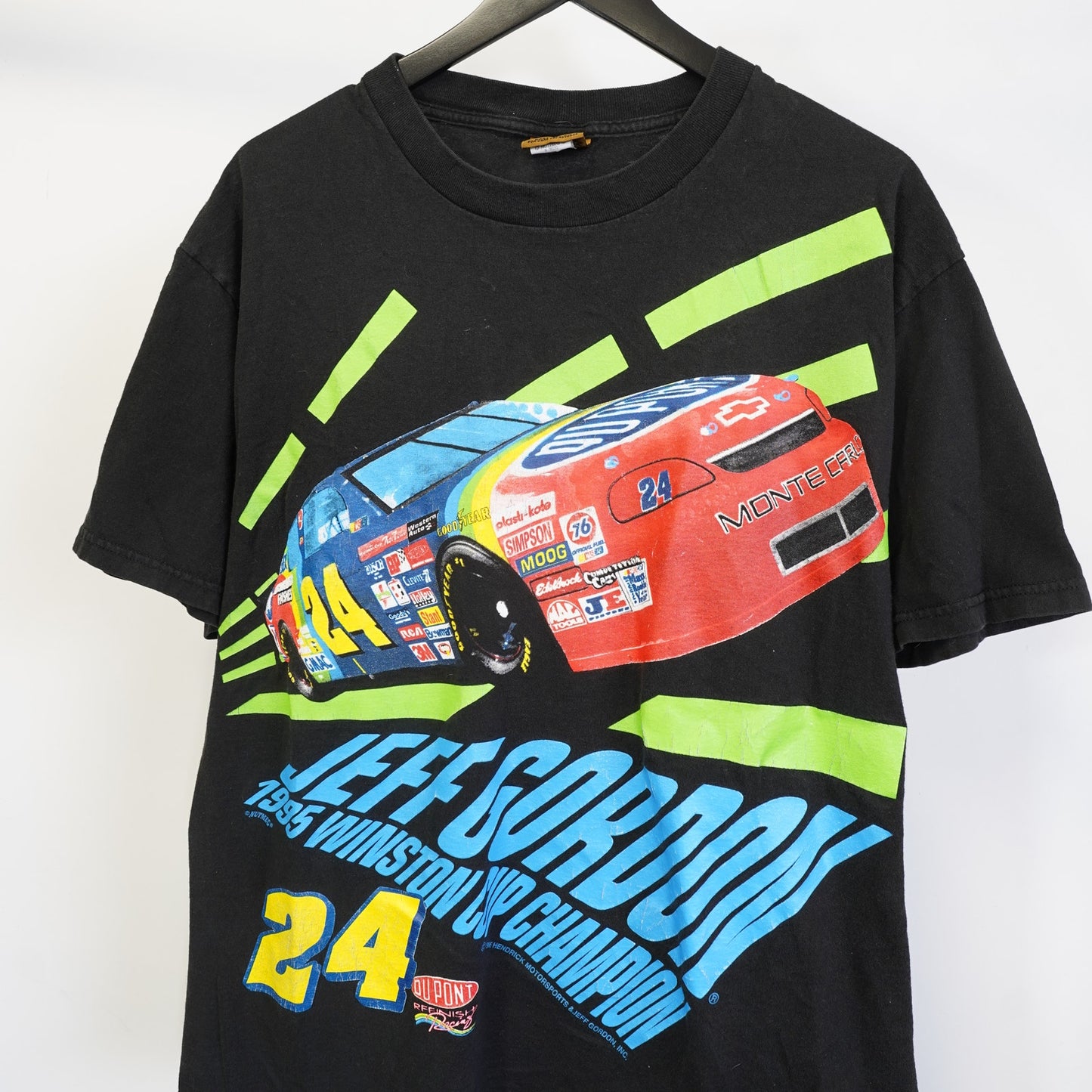 (L) Vintage Jeff Gordon 1995 Winston Cup Champ Nutmeg Nascar T-Shirt Men's L AOP