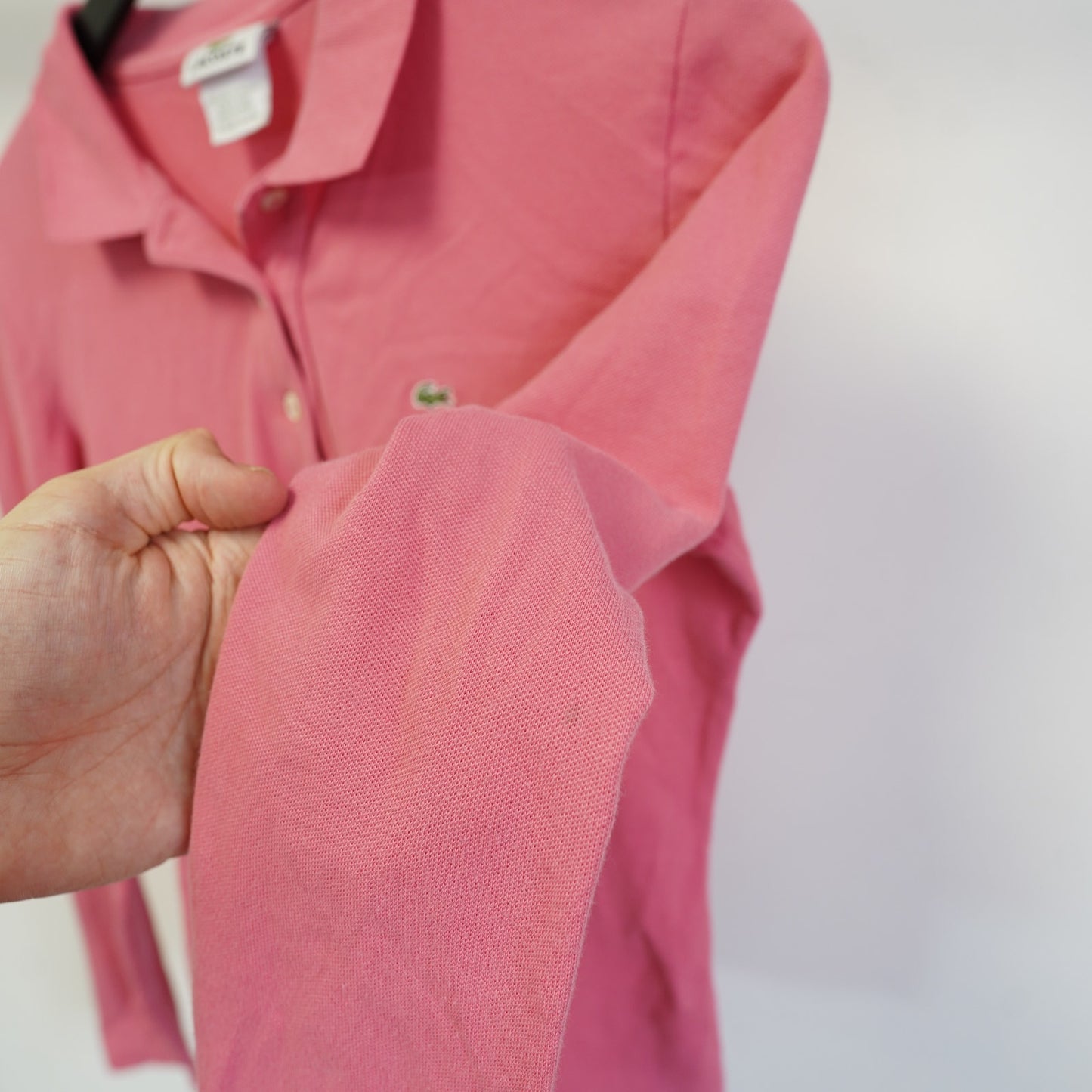 (Women's S) Lacoste Pink Longsleeve Polo Shirt Women's S Preppy Y2K 2000s