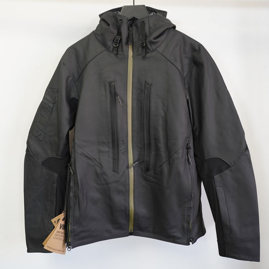 (S) VIKTOS Waterproof Leather Tactical Jacket Men's S Black Full Zip Gorpcore New