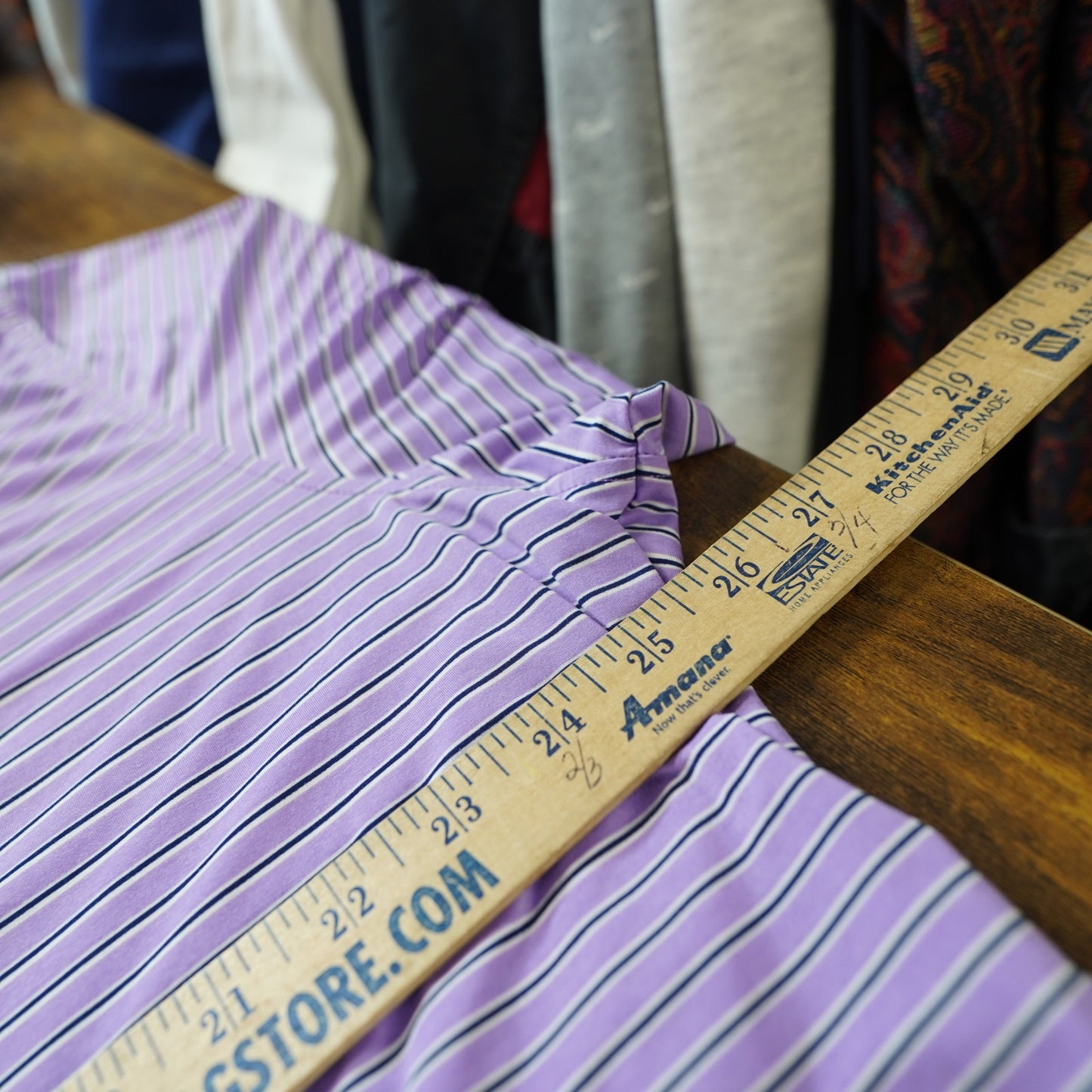 (XL) B Draddy Sport Striped Performance Golf Polo Shirt Men's XL Purple Sewn BlueJack