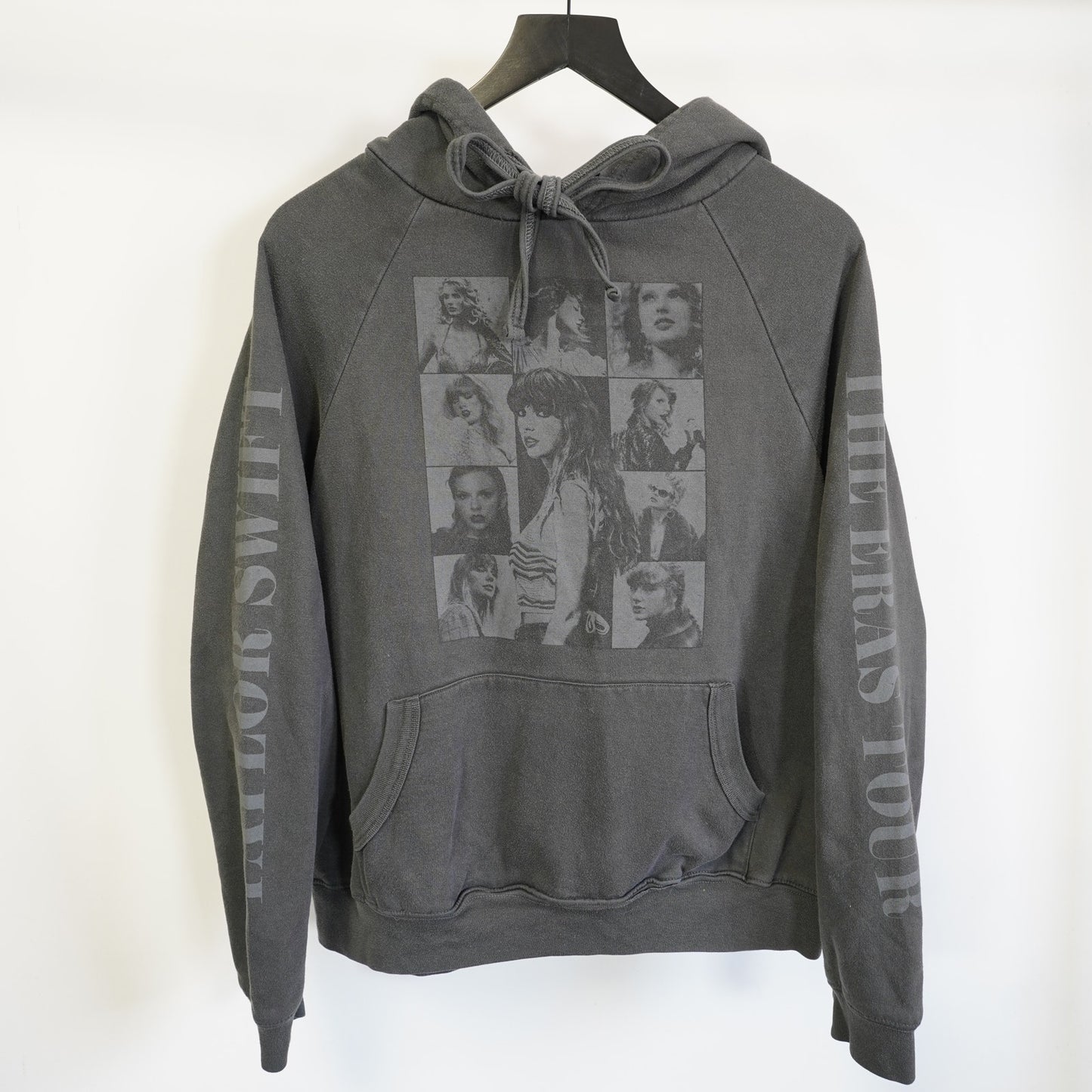(L) Taylor Swift The Eras Tour Charcoal Hoodie Adult Size L Black Gray EUC