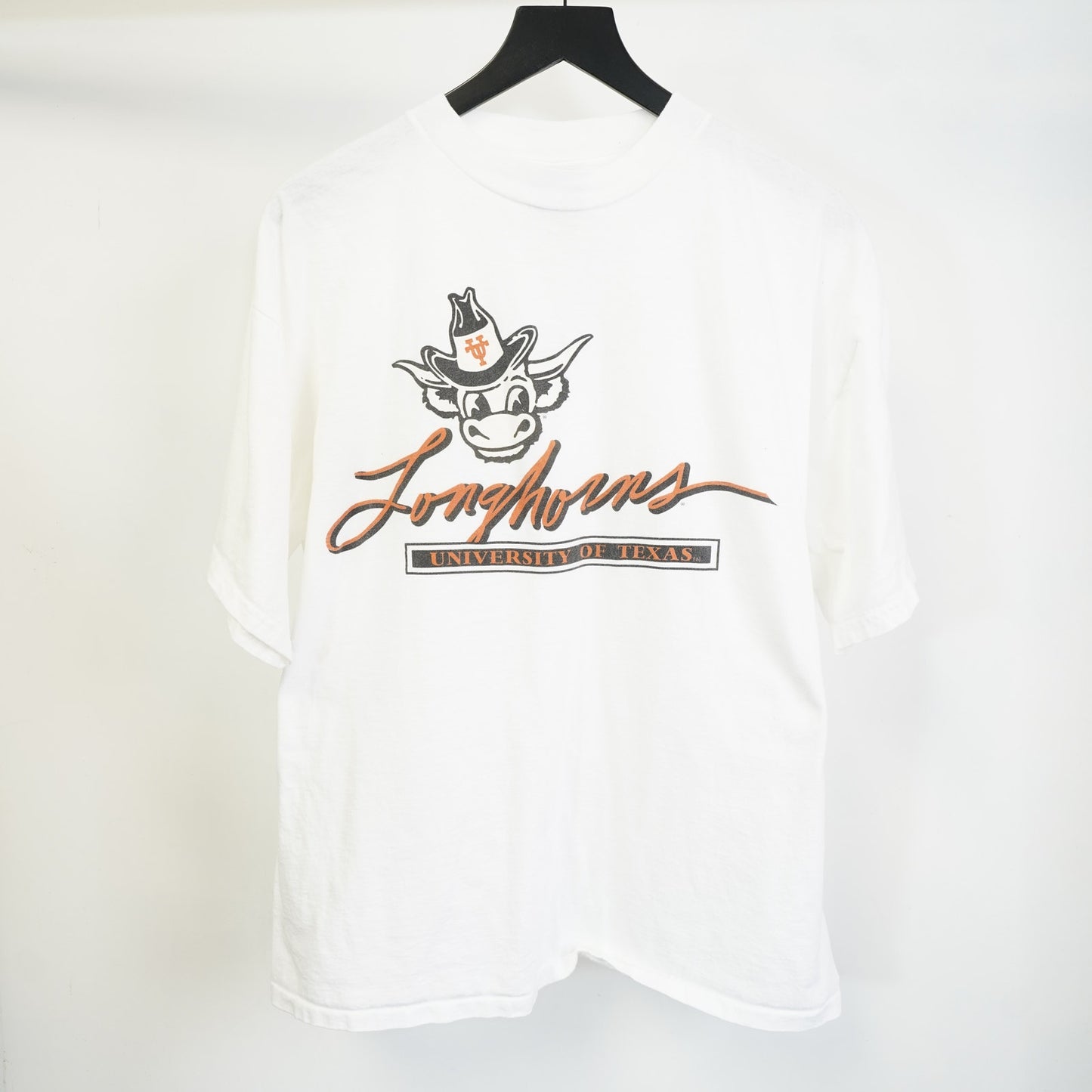 (XL) Vintage Univeristy of Texas Longhorns Bev T-Shirt Men's XL White 90s Retro UT