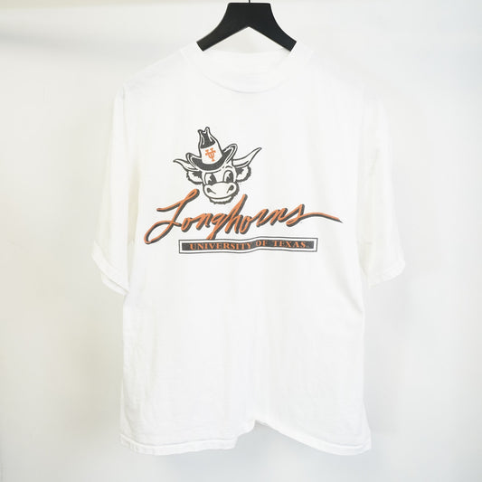 (XL) Vintage Univeristy of Texas Longhorns Bev T-Shirt Men's XL White 90s Retro UT