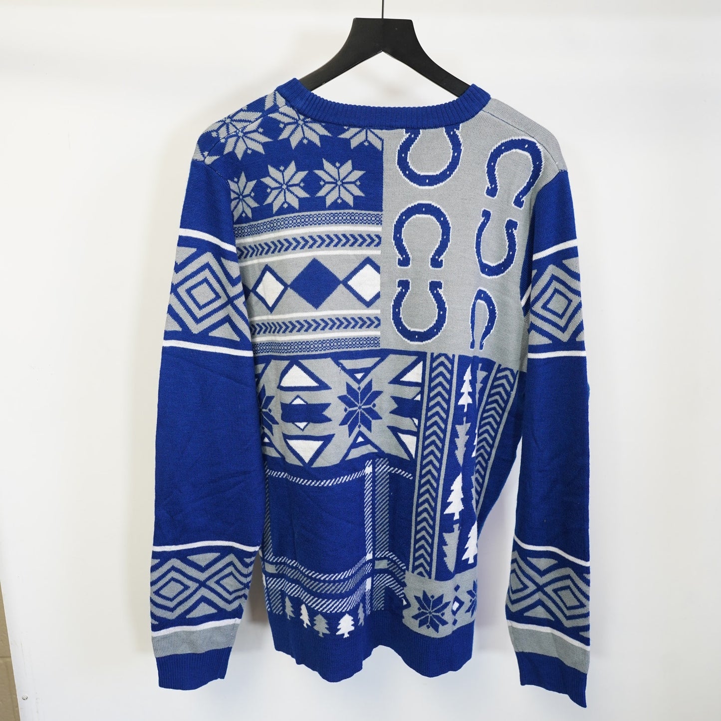 (L) Indianapolis Colts NFL Team Apparel Knit Christmas Sweater Men's L Blue Gray