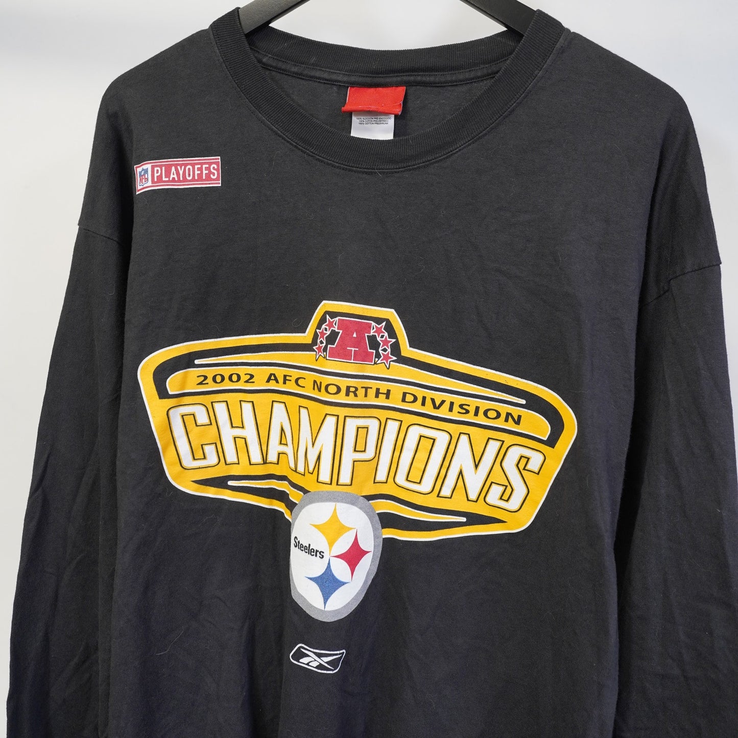 (L) Vintage Pittsburg Steelers Reebok 2002 Long Sleeve T-Shirt Men's L Black NFL Y2K