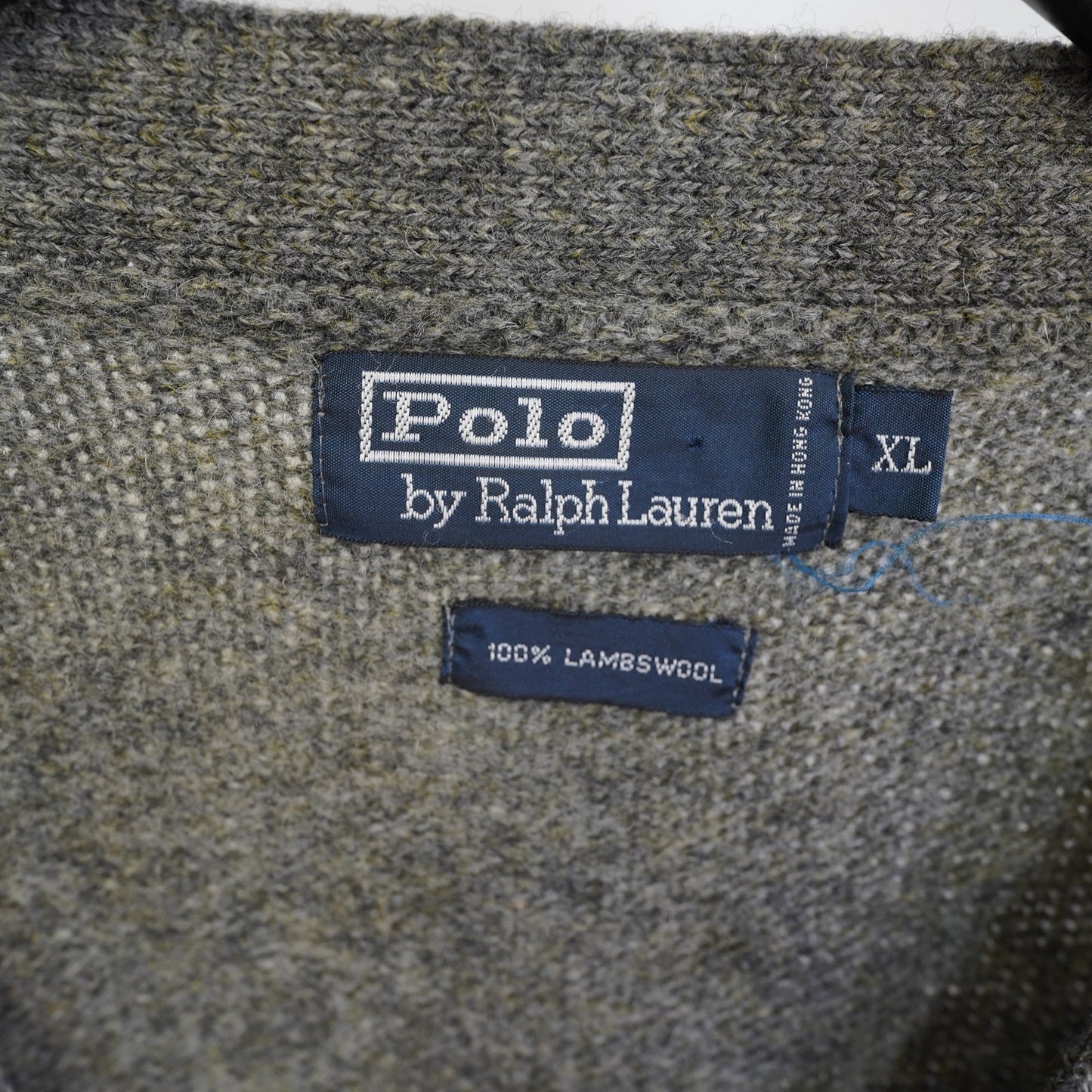 (XL) Vintage Polo Ralph Lauren 100% Wool Knitted Cardigan Sweater Men's XL Gray