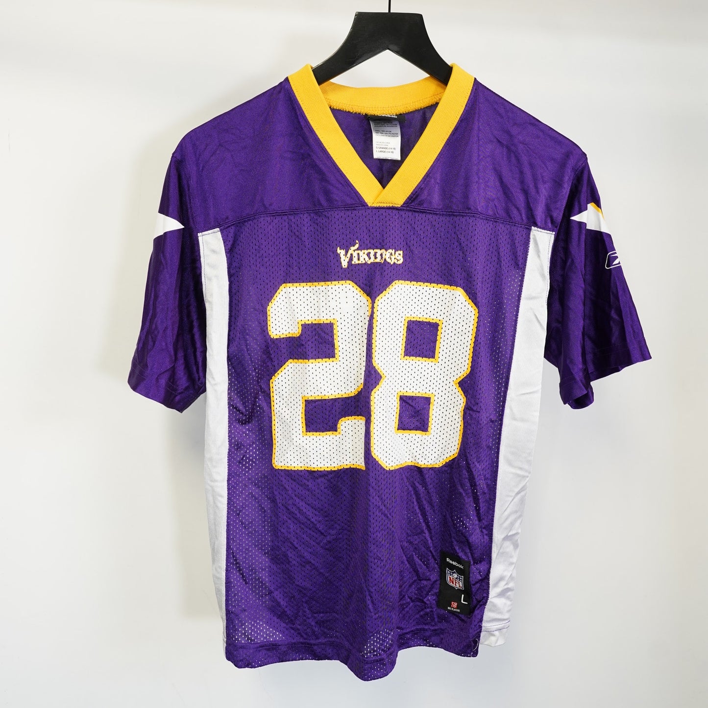 (Youth L) Vintage Reebok Minnesota Vikings Adrian Peterson Jersey Youth L Kids NFL Purple