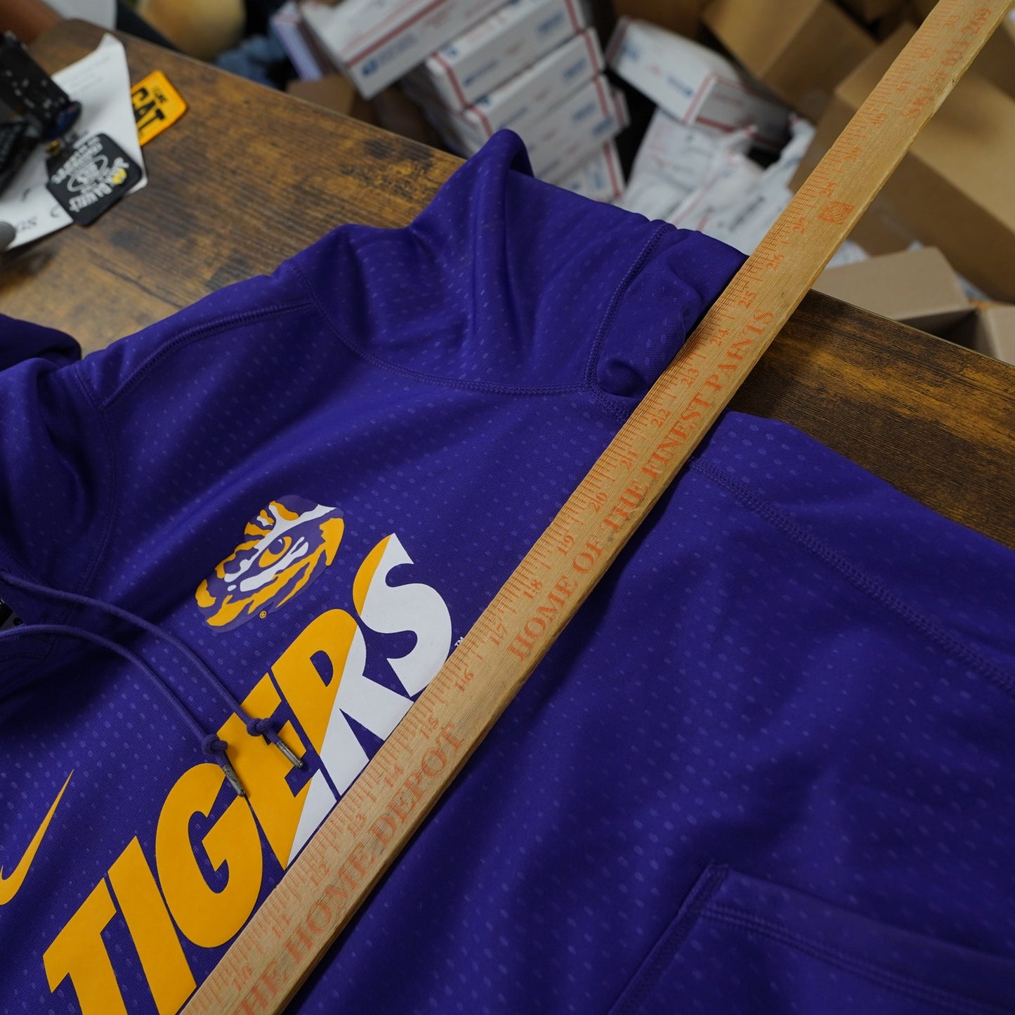 (L) LSU Tigers Nike Therma-Fit Purple Tech Pullover Hoodie Men's L Jacket